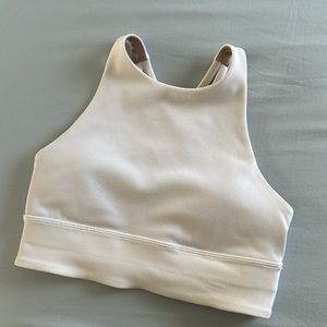 Lululemon - High Neck Longline Energy Bra Ribbed - White